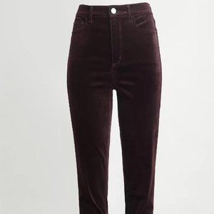 LOFT "Curvy" High Rise Velvet Skinny Pants